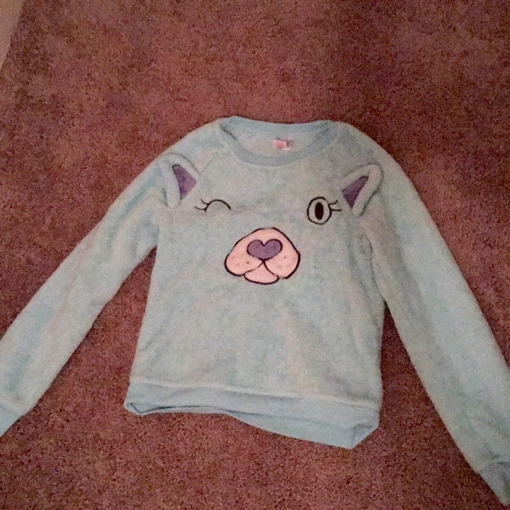 Blue fluffy pajama top